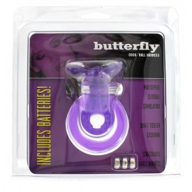 Эрекционное кольцо с вибрацией COCK&BALL RING BUTTERFLY JELLY VIBE