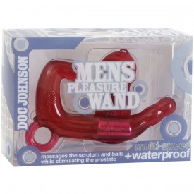 Красный мужской водонепроницаемый стимулятор MEN'S PLEASURE WAND